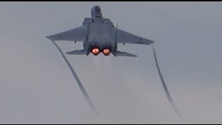 百里基地　F-15 イーグル Afterburner Take off & High rate climb