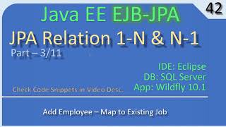 JPA ManyToOne | Part 3 - Bean Layer Add Emp | JavaEE EJB JPA Tutorials #42