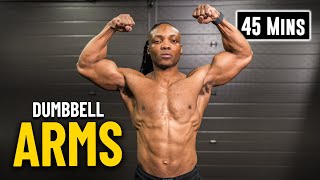 45 Mins Dumbbell Arms \u0026 Shoulders Workout For Size! | Build 27