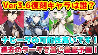 【原神】Ver3.6はナヒーダ復刻の可能性大！過去のデータを基に徹底予想！【GenshinImpact/げんしん】※リークなし