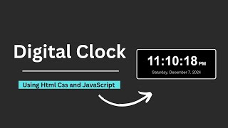 Digital Clock using Html Css and Javascript || Digital Clock using Javascript #digitalclock