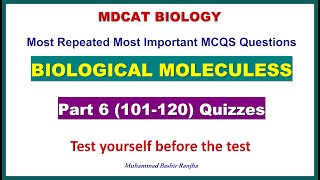 Biological Molecules MCQS Part-6 #mdcatbiology #mdcat2024 #biologicalmolecules #etea2024 #nums2024
