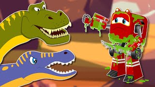 Supercar Rikki Caught between the Big Dinosaurs | Cartoons for Children