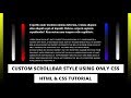How to create custom scrollbar style using only css | HTML & CSS Tutorial