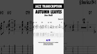 Autumn Leaves (4/5) - Jim Hall 1972, Alone Together (Jazz Guitar Transcription)