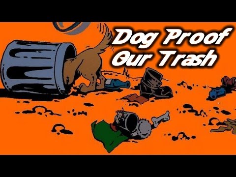 Dog proofing our trash area Dog proofing our trash area