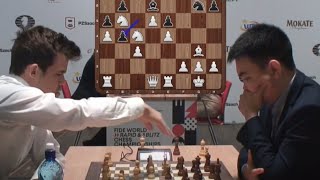 QUEEN BLUNDER! Magnus Carlsen vs Sanan Sjugirov | World Blitz Chess Championship 2021 R2