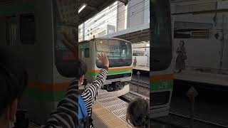 品川駅　東海道線　出発　サービス警笛#shorts #電車 #東海道線 #警笛 #小鳥と日常