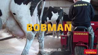 Bobman S bedding spreader testimonial in a freestallbarn with robotic milking system