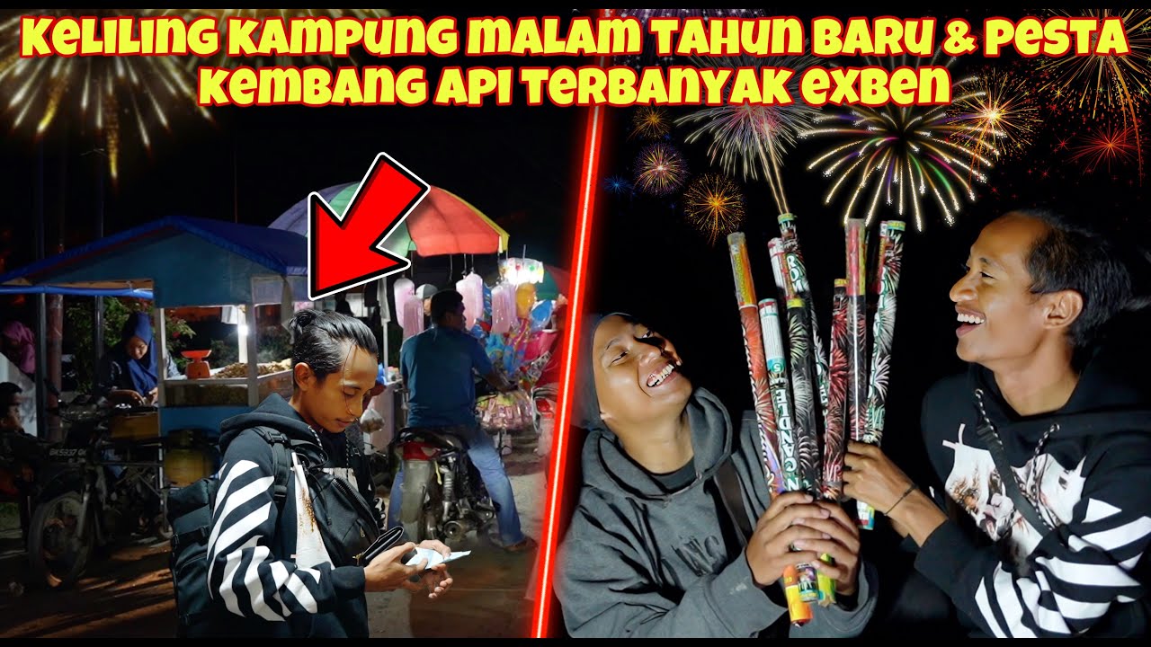 PESTA KEMBANG API MALAM TAHUN BARU TERHEBOH SAMPE KAMPUNG MERANTI PENUH ...