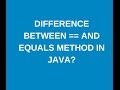 Difference between == operator and equals method in java?