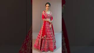 Crimson Red Zardosi Embroidered Silk Bridal Lehenga-SJ5317