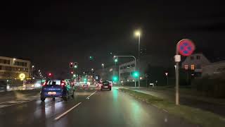 Driving At Night In Aarhus, Denmark