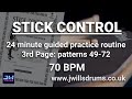 Stick Control Page 3: 24 minute guided practice routine (70bpm)