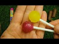 asmr unpacking of various sweets lollipops chocolate...