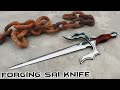 Forging SAI KNIFE out of Rusted Iron CHAIN