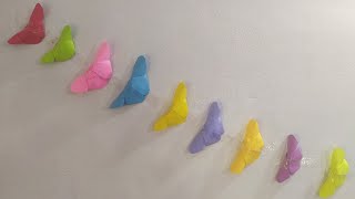 Origami Butterfly: How to make paper butterfly origami DIY crafts l Room & Wall Decor - Paper art