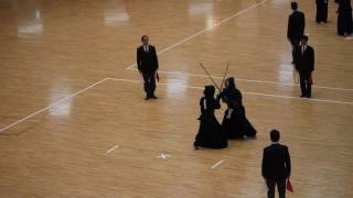 2016 全日本女子学生剣道選手権 2回戦 國學院 長谷川 vs 朝日大 越中谷