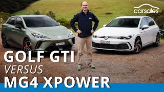 2023 MG4 XPOWER v Volkswagen Golf GTI Comparison | Can MG’s new EV rocket topple the hot hatch king?