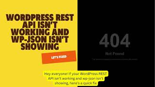 How To Fix wp-json Not Showing in WordPress | REST API not showing | Quick Permalinks Fix! 🚀