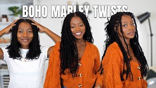 BOHO MARLEY TWISTS ON MICROLOCS + Styles ft. @ShakeNGo