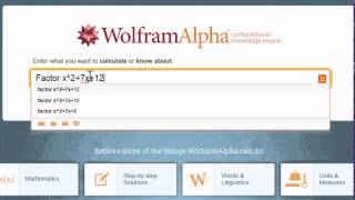 Factoring with Wolframalpha 2