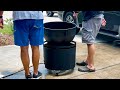 Seasoning a 20 gallon Black Iron Pot