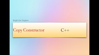User Defined Copy Constructor