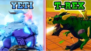 (THE BATTLE ROAR) Yeti Vs T-Rex in Blox Fruits