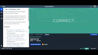 Are Equally Strong - Javascript - CodeSignal
