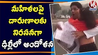 Protest At Vijaya Chowk Against Attack On Women | Justice For Disha | V6 Telugu News