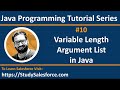 10 Java Variable Length Argument List - Learn Java Programming by Sanjay Gupta in English