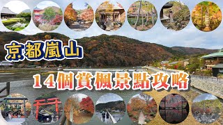 京都嵐山14個賞楓景點攻略 I 徒步7個賞楓景點及騎腳踏車7個賞楓景點 I 渡月橋、祐齋亭、天龍寺、野宮神社、常寂光寺、二尊院、寶嚴院、清涼寺、寶筐院、祇王寺、化野念佛寺、愛宕念佛寺、大覺寺、一之鳥居