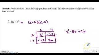 Circles:  Standard Form to Expanded Form