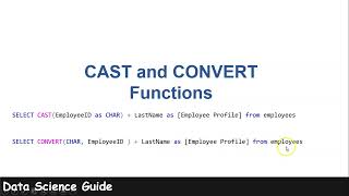 Changing Datatype in SQL using CAST and CONVERT Functions