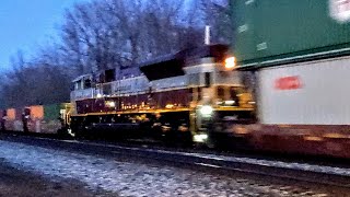 Canadian Pacific Heritage Unit SD70ACU #7014 as Mid DPU on CSX Intermodal Q165 - Mentor OH Mar 2020