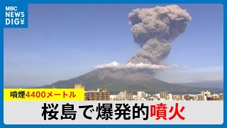 桜島で爆発的噴火　噴煙4400メートル(MBCニューズナウ 2024年7月29日放送)