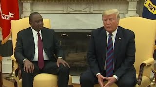 Trump meets Kenyan president, ignores questions on McCain