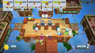 Overcooking the pizzas and chicken nuggets in Overcooked 2