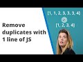 Remove duplicate items in an array with one line of Javascript