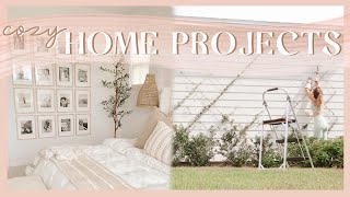 HOME PROJECT DAY | gallery wall, gardening, hanging curtains, & other cozy moments!