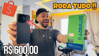 FUI MALUCO E COMPREI UM CELULAR DE 600 REAIS NA SHOPEE !! INFINIX SMART 9 TELA 6,7 IPS, 120Hz