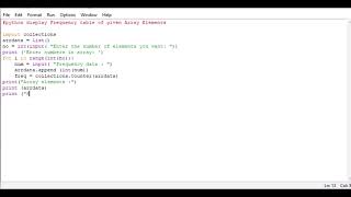 python display Frequency table of given Array Elements