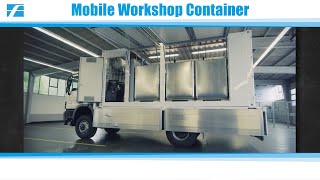 Mobile Workshop Container for maintaining construction machinery and vehicles