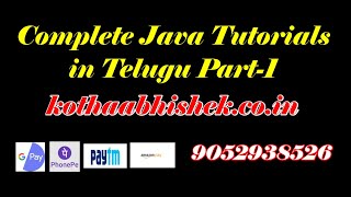 Complete Java Tutorials in Telugu by Kotha Abhishek Part 1