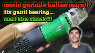 CARA GANTI BEARING MESIN GERINDA TANGAN || merk ryu