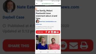 Cox family issue a statement. My theory on what happened in this crazy case