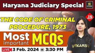 Code of Criminal Procedure ( CrPC ) MCQs | Haryana Judiciary Exam | Utaksrh Classes | Rekha Ma'am