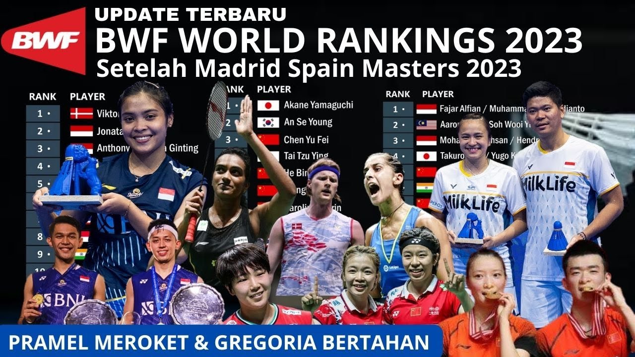 Ranking BWF Terbaru Setelah Madrid Spain Masters 2023 ~ Pramel ...