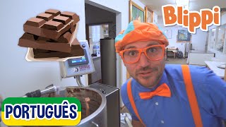 Blippi Português Visita uma Fábrica de Chocolates | Vídeos Educativos para Crianças